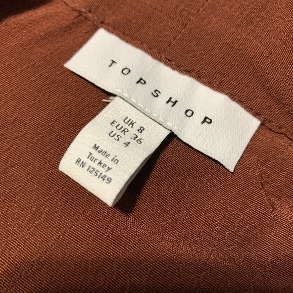 NWOT Topshop Rust/Burnt Orange Long sleeve Top - Picture 7 of 11
